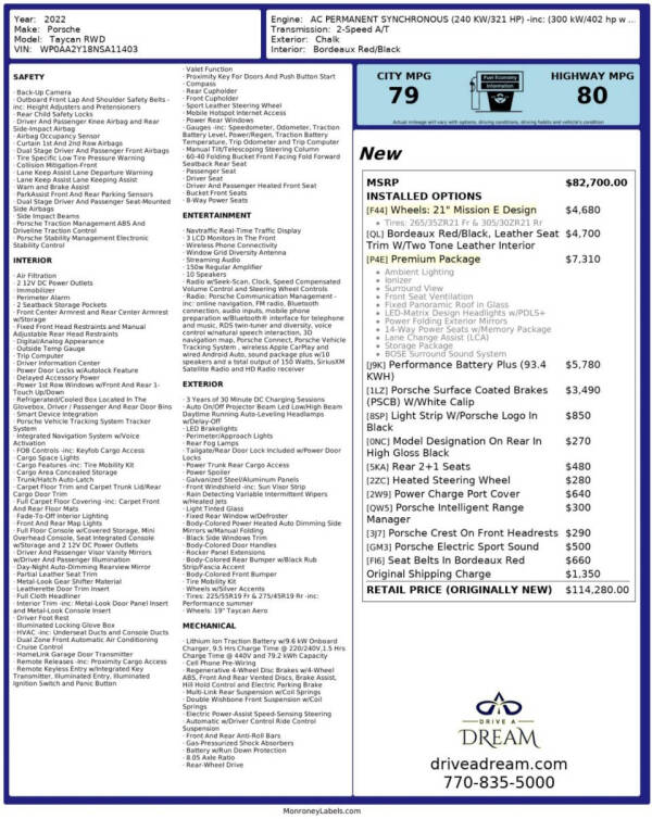 2022 Porsche Taycan