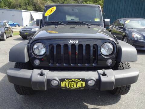 2018 Jeep Wrangler JK Unlimited for sale at MOUNTAIN VIEW AUTO in Lyndonville VT