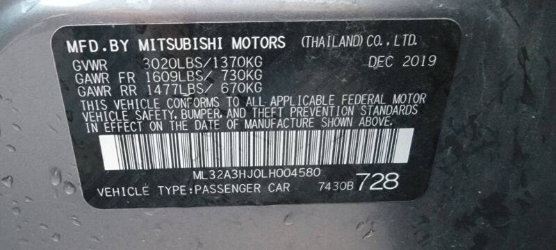 2020 Mitsubishi Mirage ES