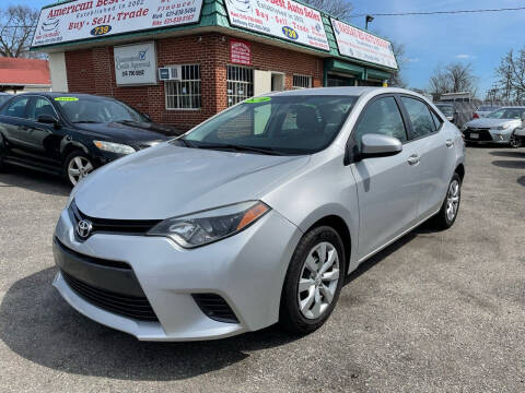 2016 Toyota Corolla for sale at American Best Auto Sales in Uniondale NY