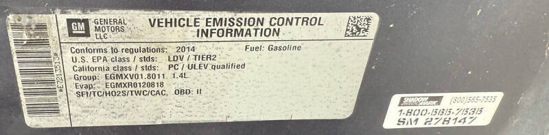 2014 Chevrolet Cruze ECO Manual