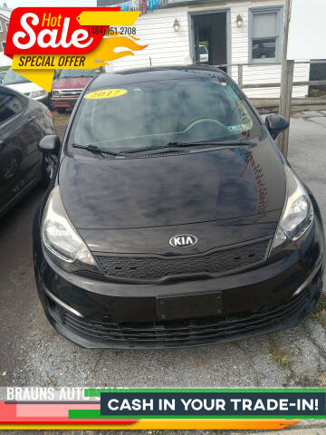 2017 Kia Rio for sale at BRAUNS AUTO SALES in Pottstown PA