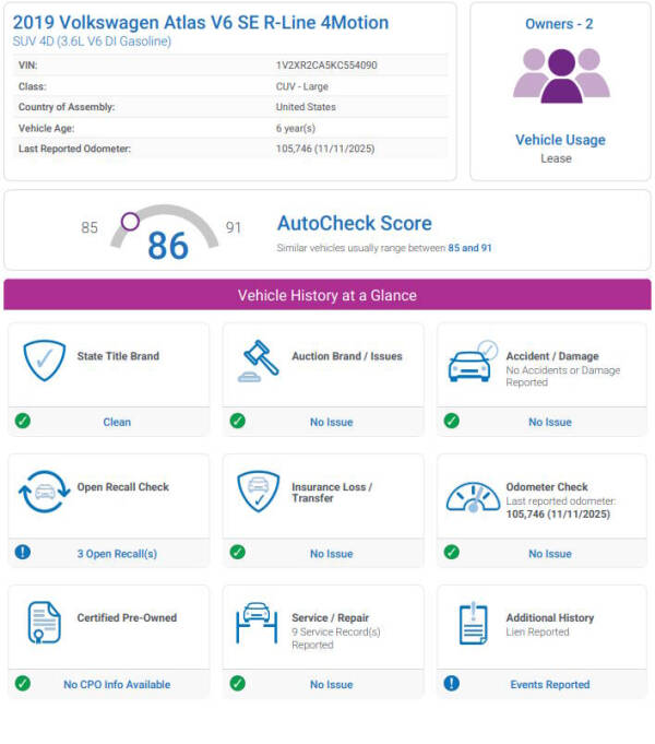 2019 Volkswagen Atlas V6 SE R-Line 4Motion