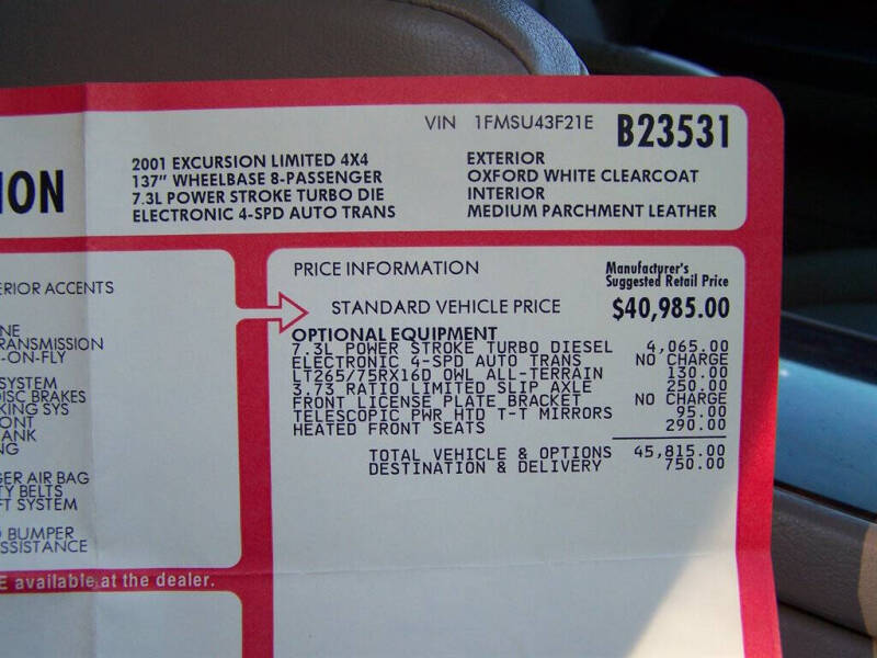 2001 Ford Excursion Limited