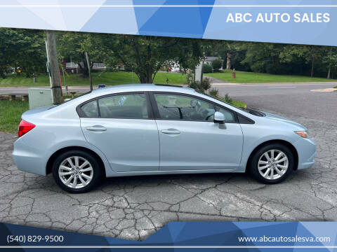 2012 Honda Civic for sale at ABC Auto Sales - Barboursville Location in Barboursville VA