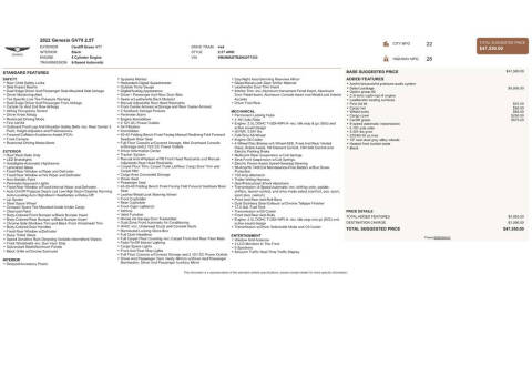 2022 Genesis GV70 2.5T Standard