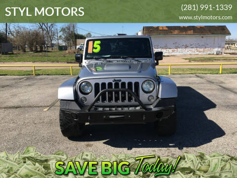 2015 Jeep Wrangler Unlimited for sale at STYL MOTORS in Pasadena TX