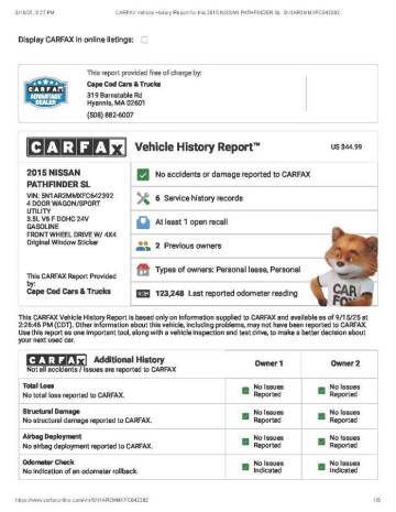 2015 Nissan Pathfinder SL