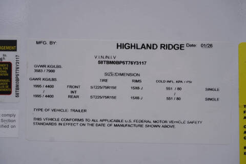2026 Highland Ridge Open Range