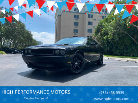 2012 Dodge Challenger for sale at HIGH PERFORMANCE MOTORS in Hollywood FL