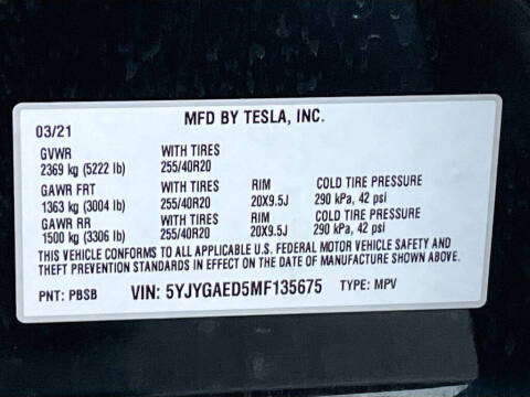 2021 Tesla Model Y Standard Range
