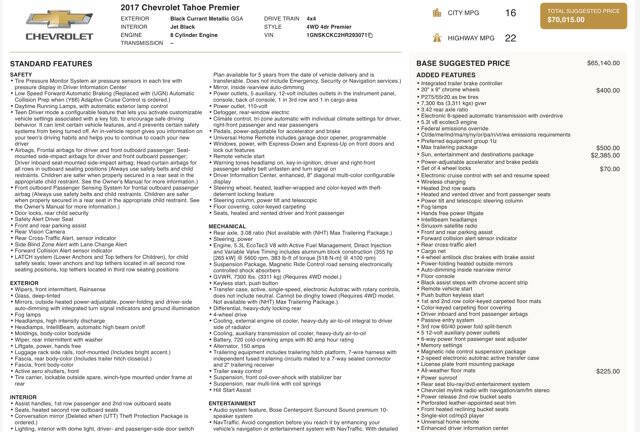 2017 Chevrolet Tahoe Premier