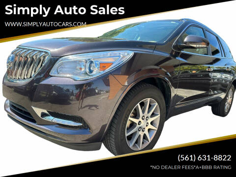 2015 Buick Enclave for sale at Simply Auto Sales in Palm Beach Gardens FL