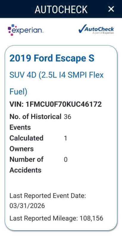 2019 Ford Escape S