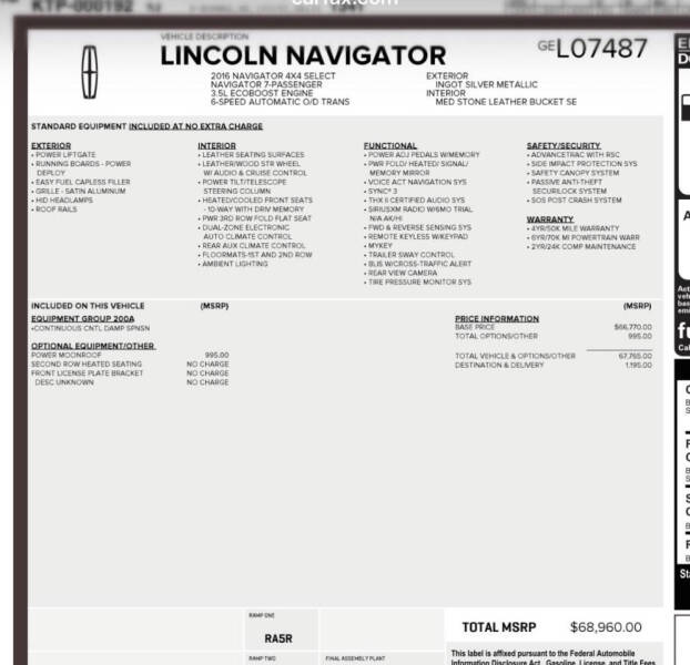 2016 Lincoln Navigator Select