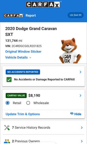 2020 Dodge Grand Caravan SXT