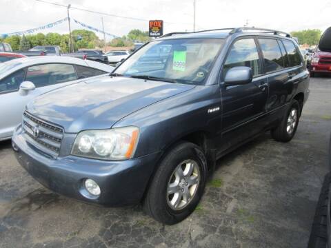 2003 Toyota Highlander for sale at Fox River Motors, Inc in Green Bay WI