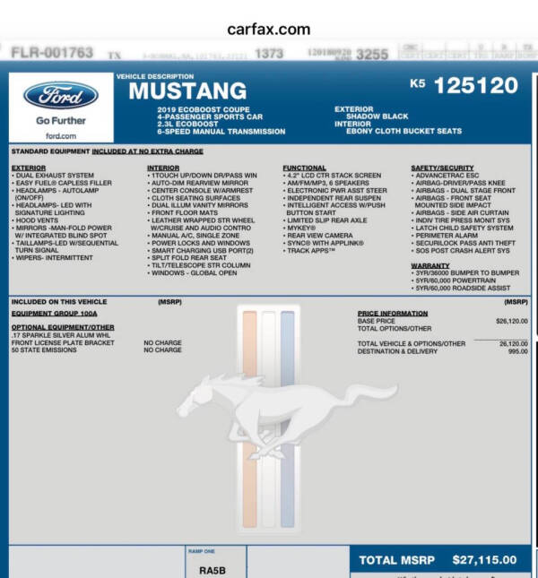 2019 Ford Mustang EcoBoost
