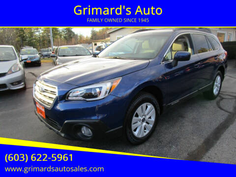 2017 Subaru Outback for sale at Grimard's Auto in Hooksett NH