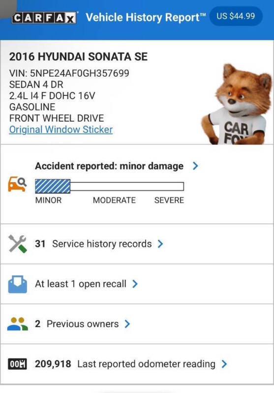 2016 Hyundai Sonata SE