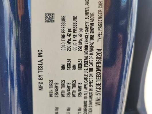 2021 Tesla Model 3 Long Range