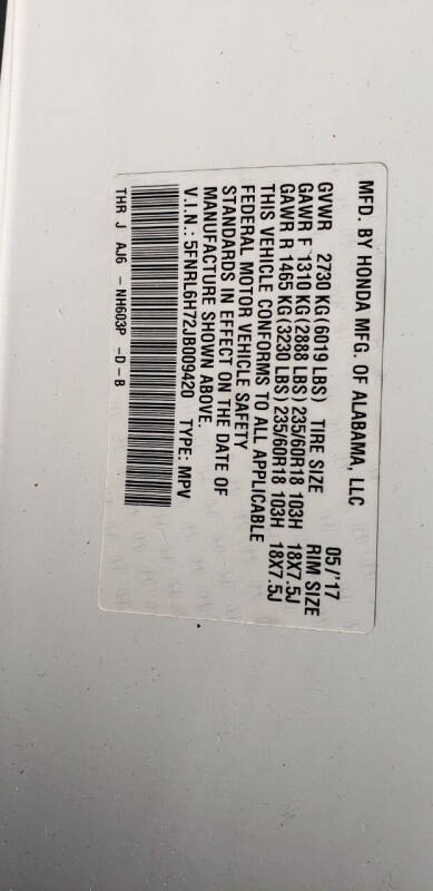 2018 Honda Odyssey EX-L