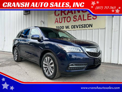 2014 Acura MDX for sale at CRANSH AUTO SALES, INC in Arlington TX