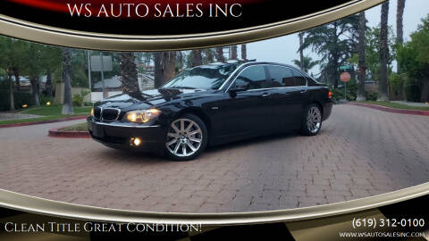 2006 BMW 7 Series for sale at WS AUTO SALES INC in El Cajon CA