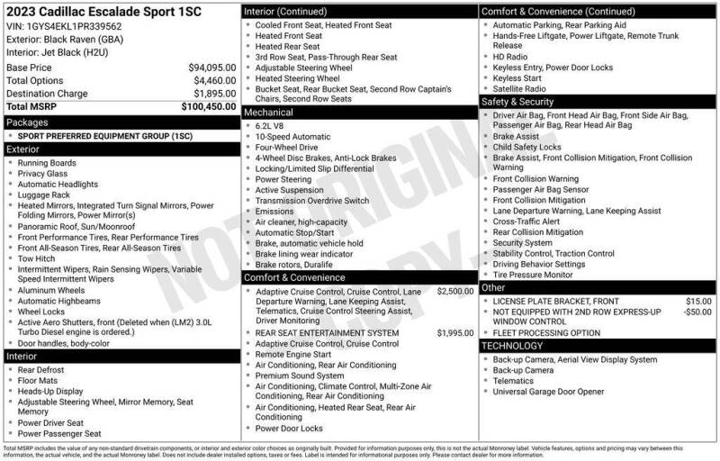 2023 Cadillac Escalade Sport