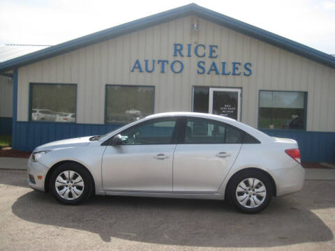 2014 Chevrolet Cruze for sale at Rice Auto Sales in Rice MN