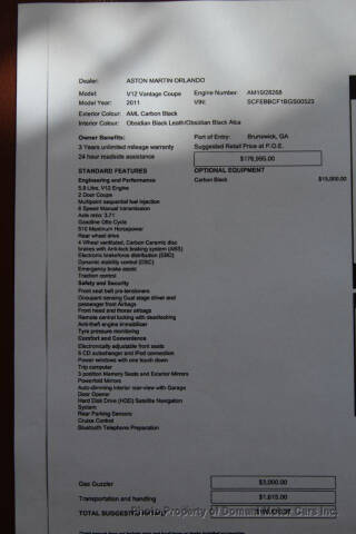 2011 Aston Martin V12 Vantage