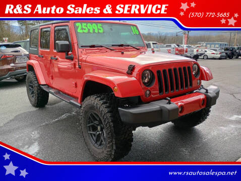 2016 Jeep Wrangler Unlimited for sale at R&S Auto Sales & SERVICE in Linden PA