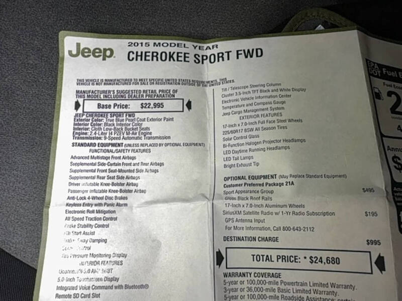 2015 Jeep Cherokee Sport