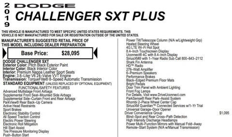 2019 Dodge Challenger SXT