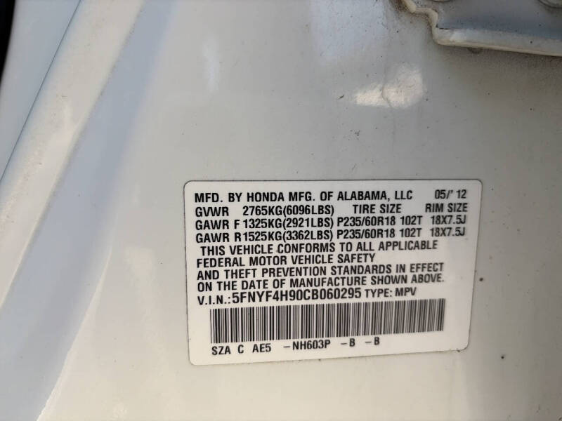 2012 Honda Pilot Touring