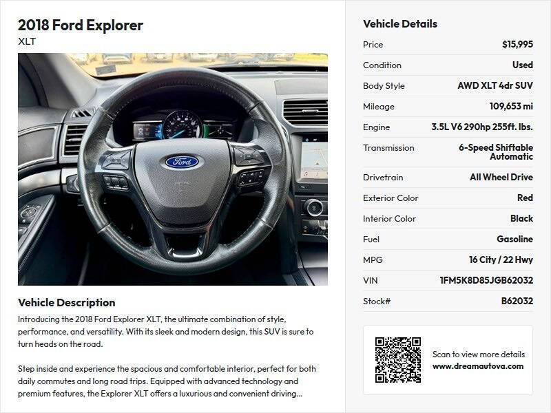 2018 Ford Explorer XLT