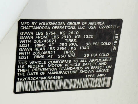 2021 Volkswagen Atlas V6 SEL R-Line