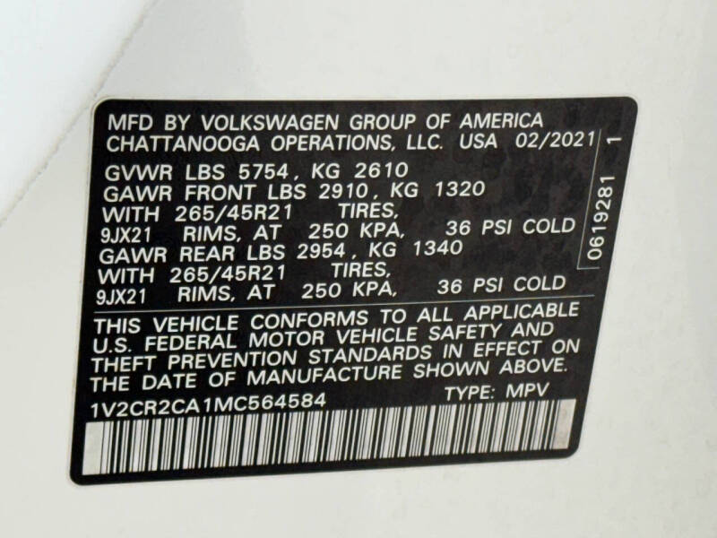 2021 Volkswagen Atlas V6 SEL R-Line