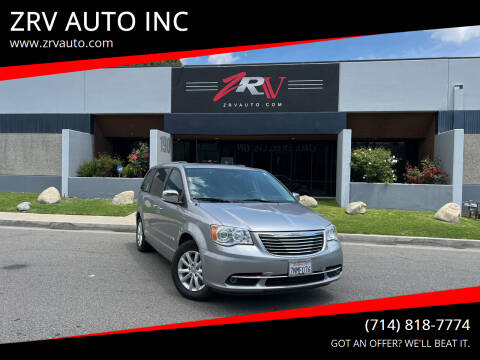 2016 Chrysler Town and Country for sale at ZRV AUTO INC in Brea CA
