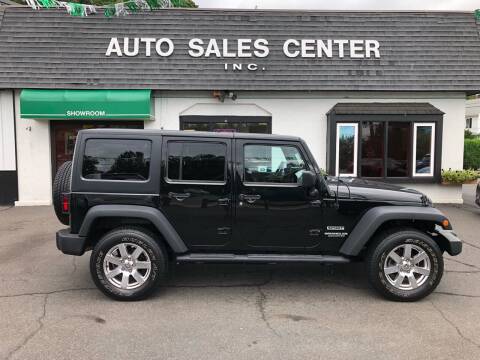 2016 Jeep Wrangler Unlimited for sale at Auto Sales Center Inc in Holyoke MA