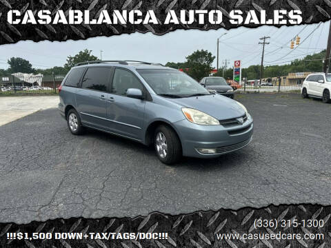 2004 Toyota Sienna for sale at CASABLANCA AUTO SALES in Greensboro NC