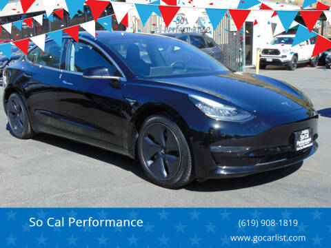 2018 Tesla Model 3 for sale at So Cal Performance SD, llc in San Diego CA