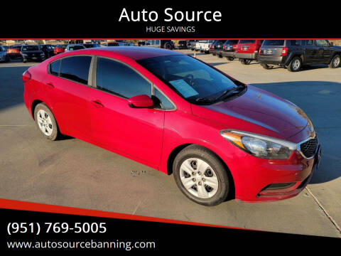 2016 Kia Forte for sale at Auto Source in Banning CA