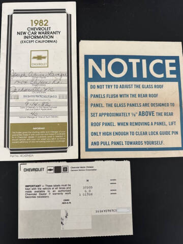 1982 Chevrolet Corvette Collector Edition