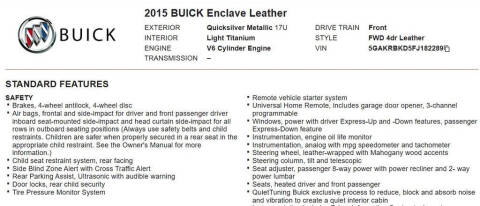 2015 Buick Enclave Leather