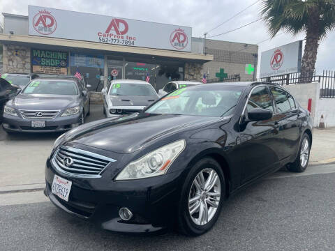 2013 Infiniti G37 Sedan for sale at AD CarPros, Inc - Whittier in Whittier CA