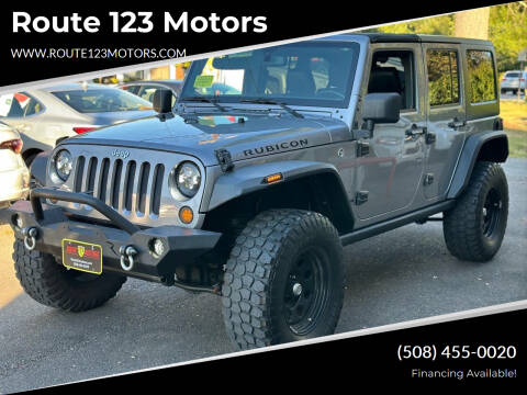 2017 Jeep Wrangler Unlimited for sale at Route 123 Motors in Norton MA