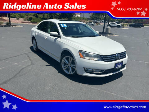 2014 Volkswagen Passat for sale at Ridgeline Auto Sales in Saint George UT