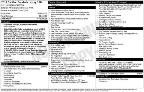 2012 Cadillac Escalade Luxury