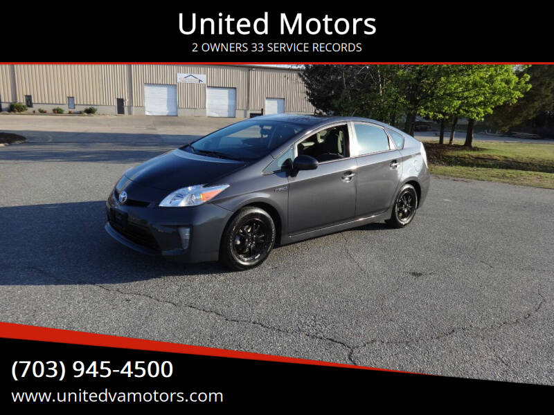 2014 Toyota Prius for sale at United Motors in Fredericksburg VA